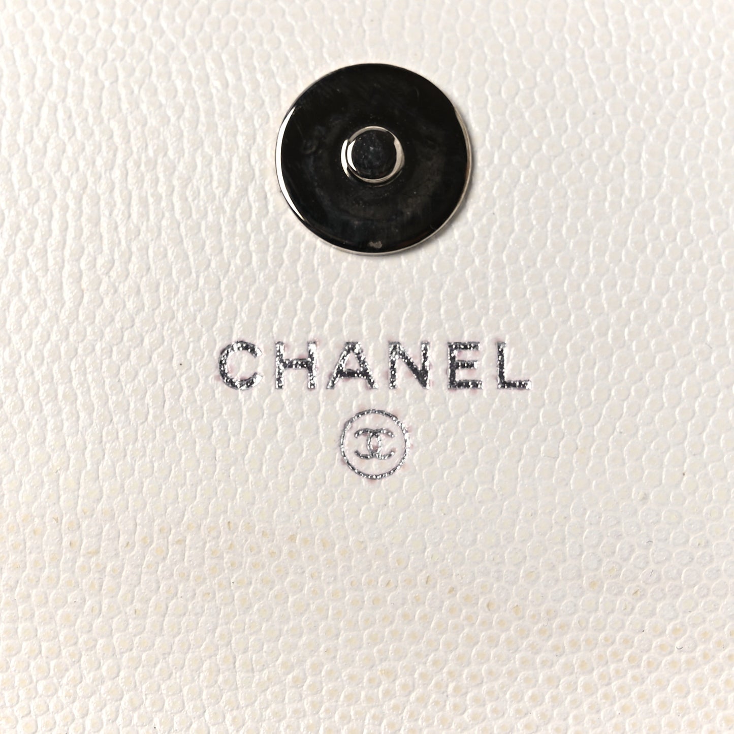 Caviar Quilted My Everything Belt Flap Card Holder White