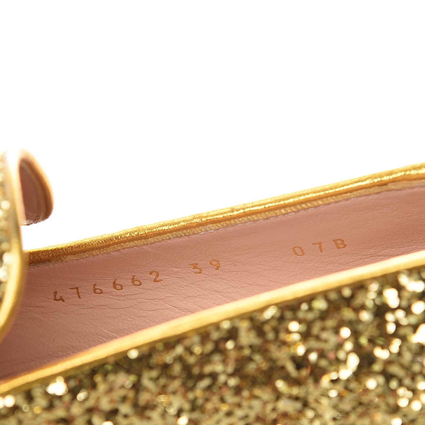 Glitter Nappa Web Peyton 75mm Loafer Pumps 39 Oro Vecchio