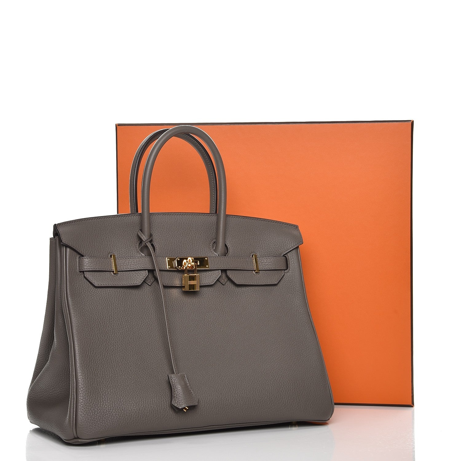 Hermes Taurillon Clemence Birkin 35 Etain 41 of 41