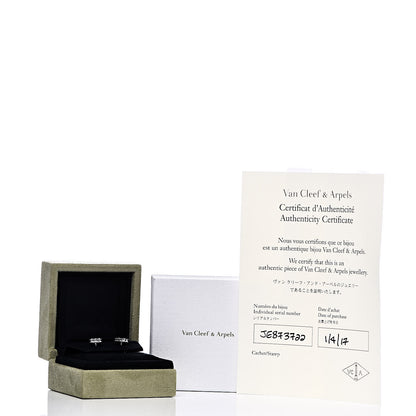 Van Cleef & Arpels 18K White Gold Mother of Pearl Sweet Alhambra Earrings 7 of 7