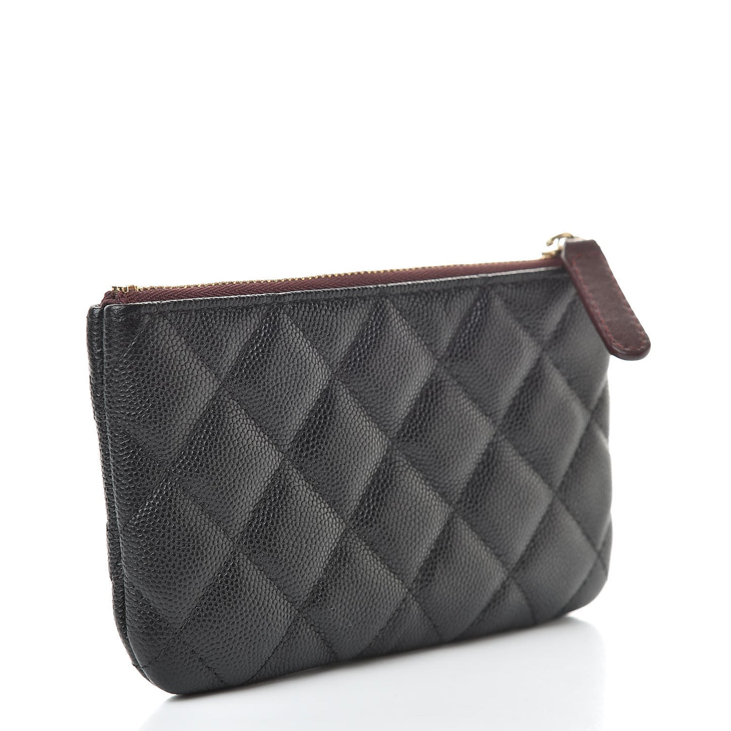 Caviar Quilted Small Cosmetic Case Black