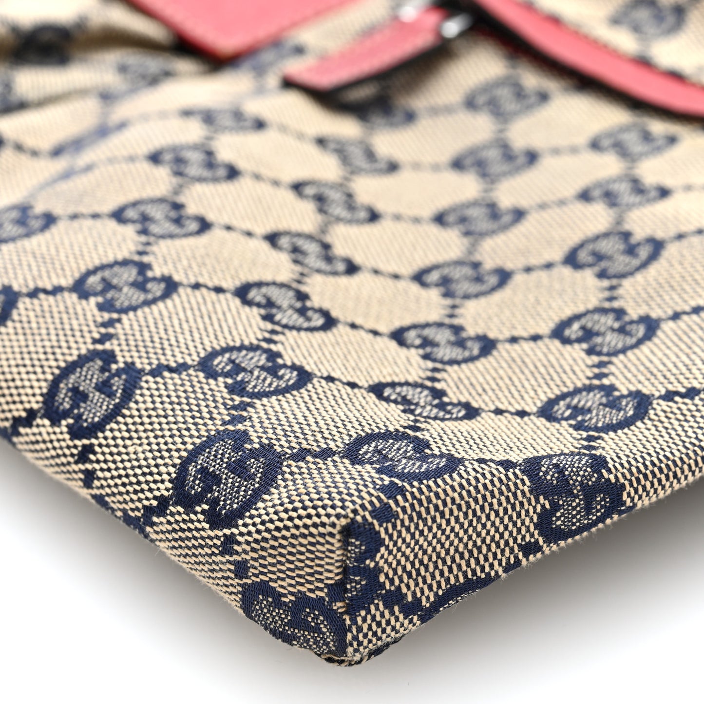 GG Monogram Web Double Pocket Belt Bag Navy Red