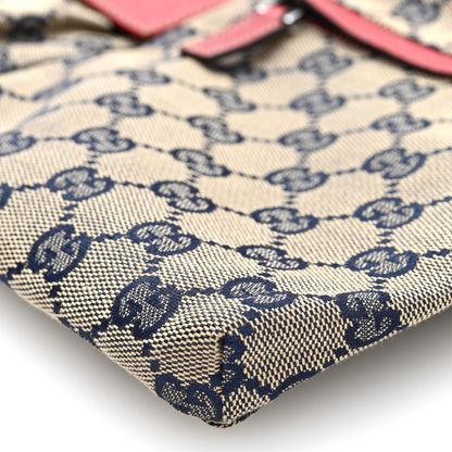 Gucci GG Monogram Web Double Pocket Belt Bag Navy Red 10 of 10