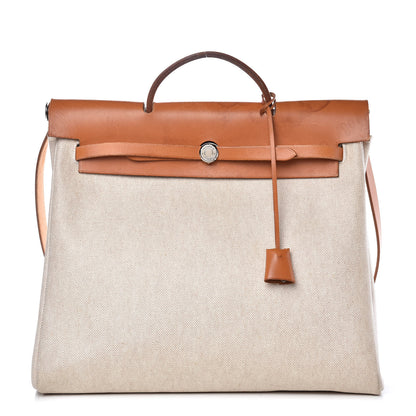 Hermes Toile Vache Calfskin Herbag 36 MM Natural 1 of 22