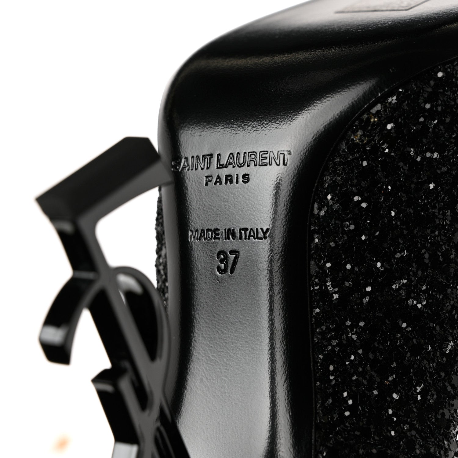 Saint Laurent Glitter Opyum 100 Pumps 37 Black 8 of 9