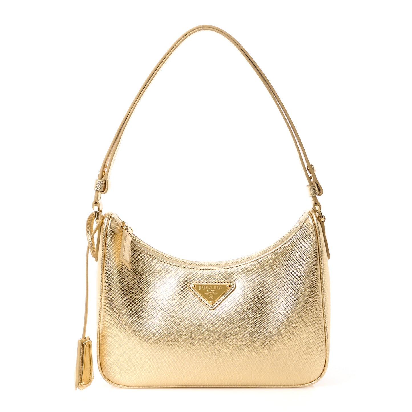 Saffiano Lux Mini Re-Edition Shoulder Bag Platino