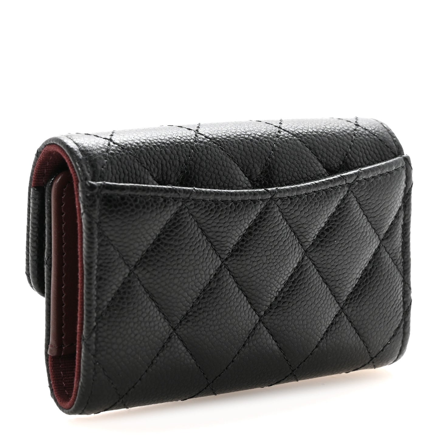Caviar Quilted Classic 4 Key Holder Wallet Black
