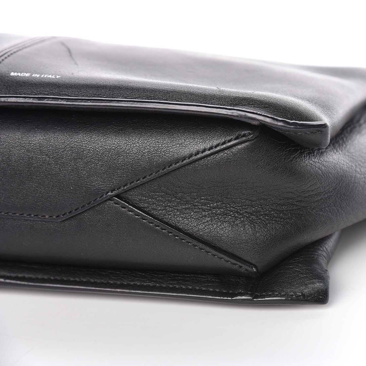 Supple Natural Calfskin Tri-Fold Clutch Black