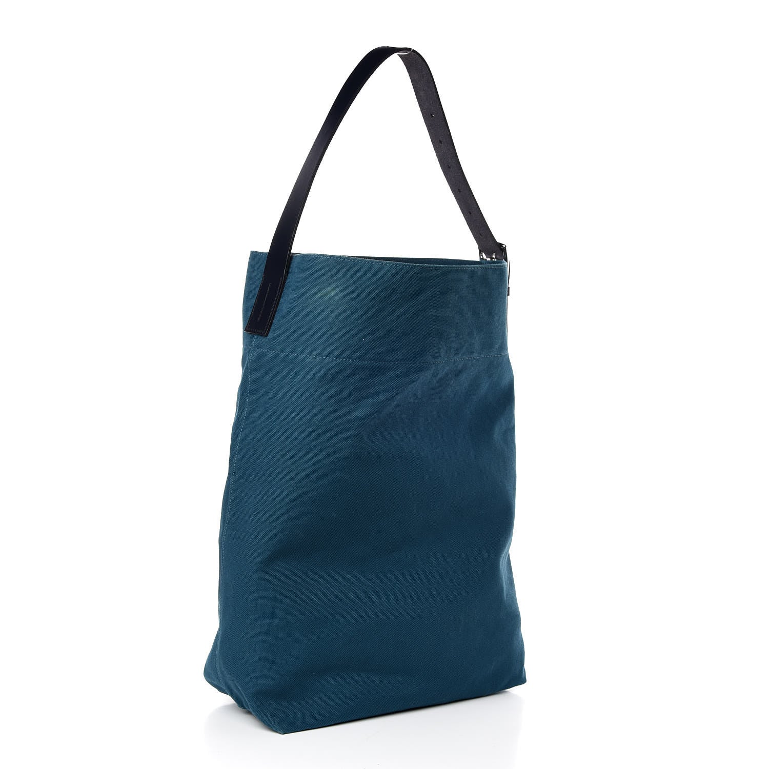 Hermes Canvas Calfskin Etriviere Shopping Tote Colvert Bleu Indigo 3 of 8