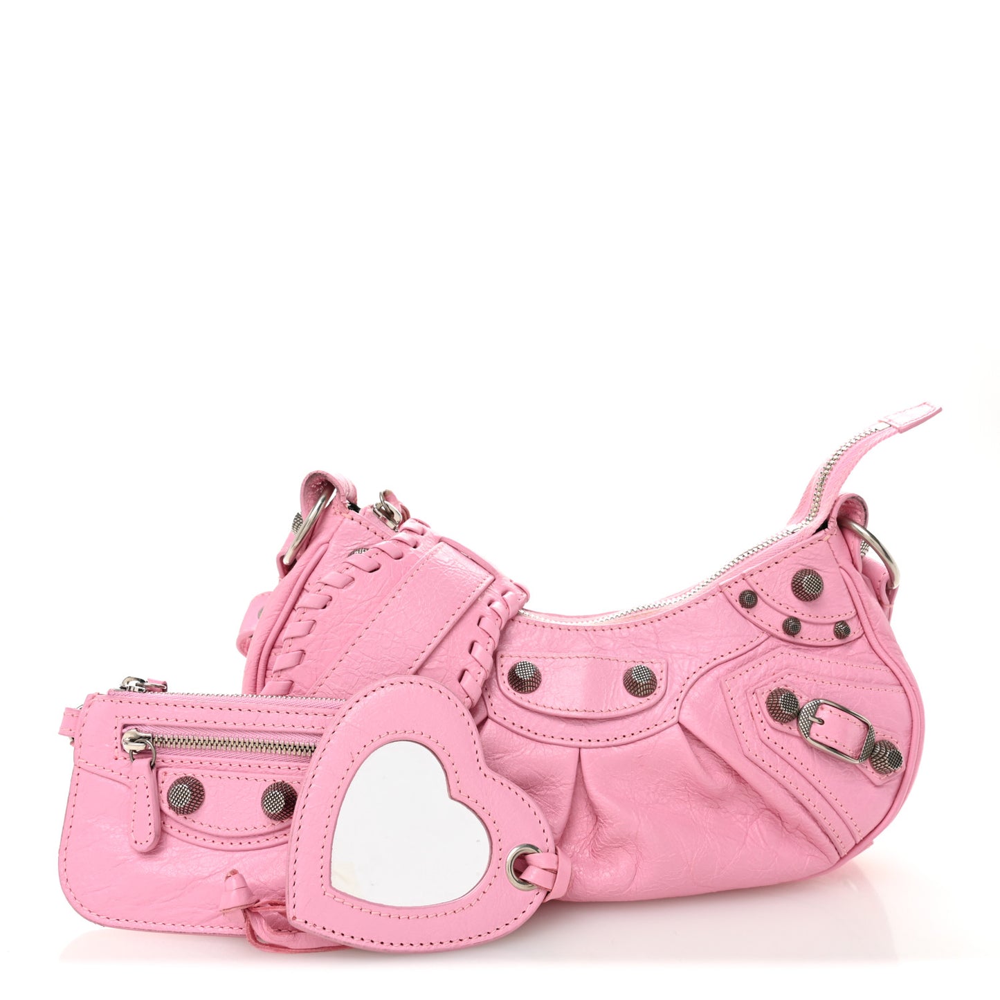 Agneau Arena Le Cagole Shoulder Bag XS Candy Pink