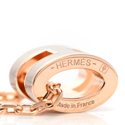 Hermes Lacquered Rose Gold Mini Pop H Pendant Necklace Marron Glace 4 of 6