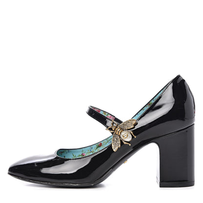 Gucci Vernice Crystal Lois Bee Mary Jane Pumps 37 Black 1 of 13