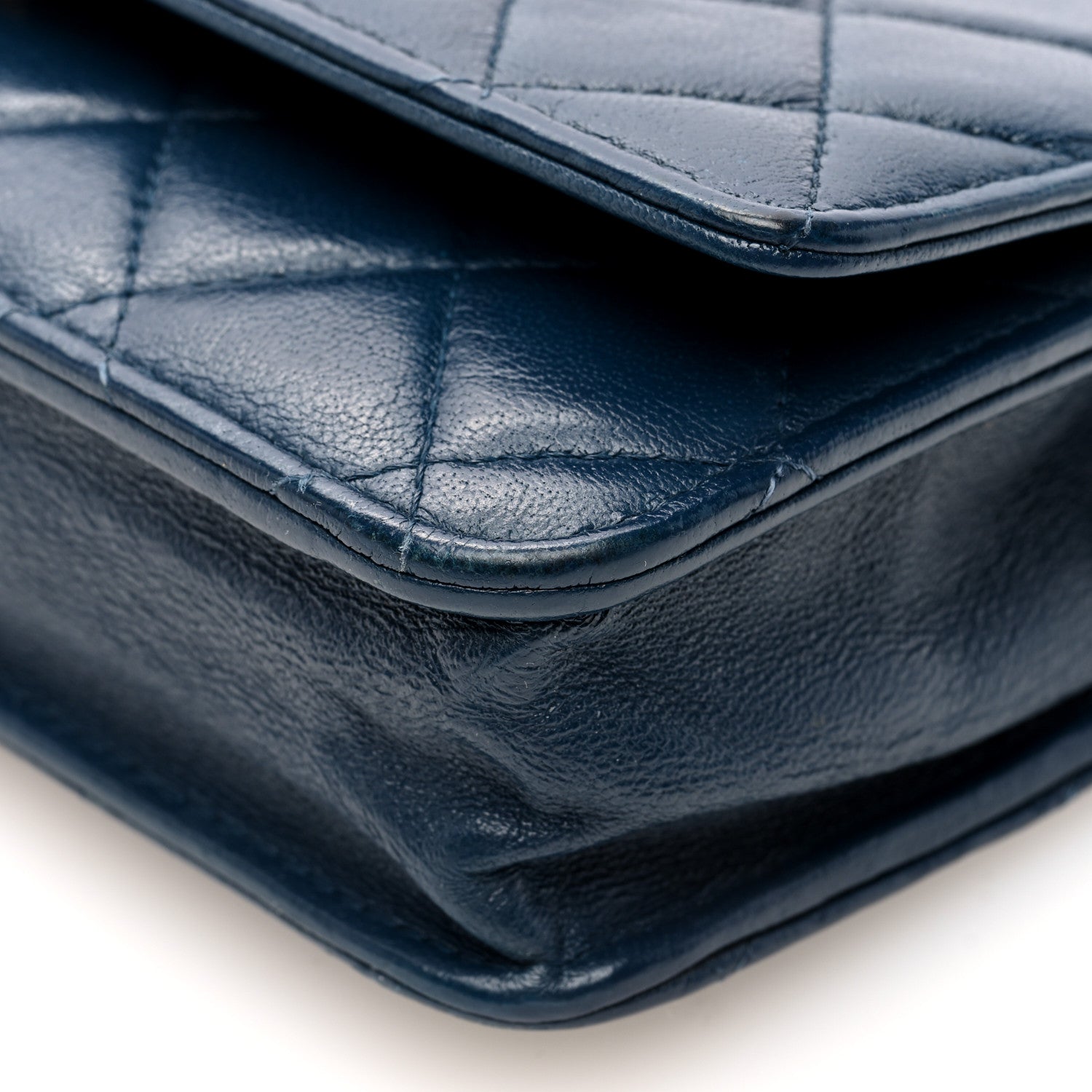 Chanel Goatskin Quilted Chanel 19 Wallet On Chain WOC Blue 10 of 10
