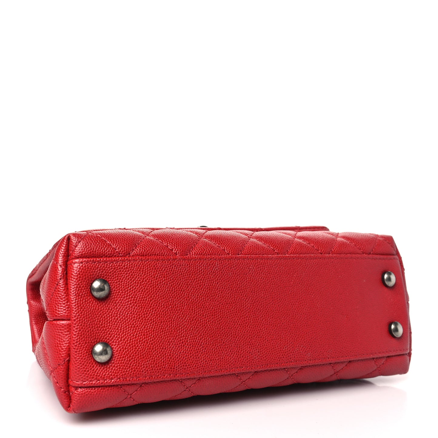 Caviar Quilted Mini Coco Handle Flap Red