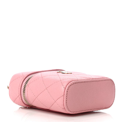Chanel Caviar Quilted Small Handle With Care Vanity Case With Chain Pink 3 of 11