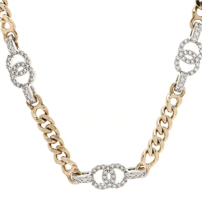 Chanel Crystal CC Chain Links Choker Necklace Gold 4 of 7