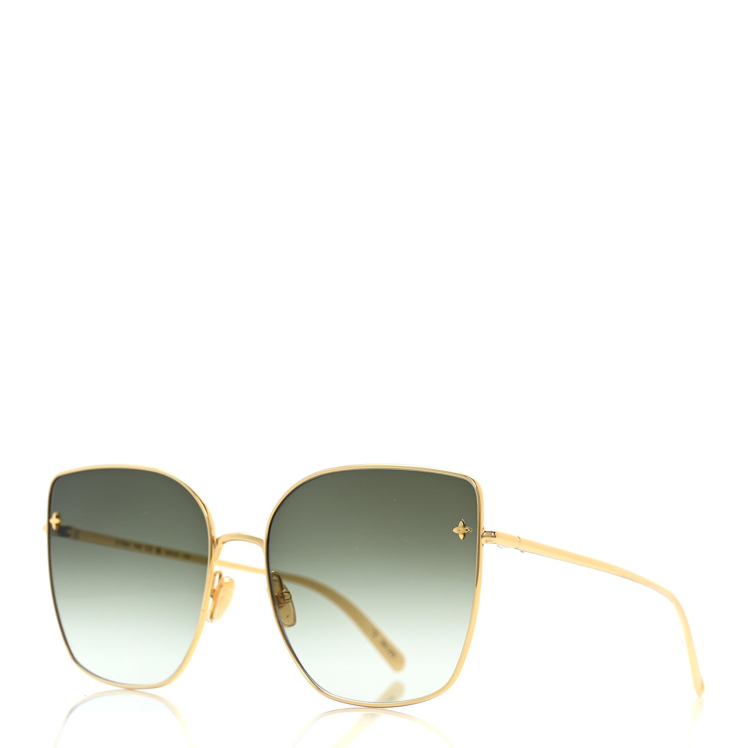Louis Vuitton Metal LV Charm Cat Eye Sunglasses Z1720U Gold 1 of 8