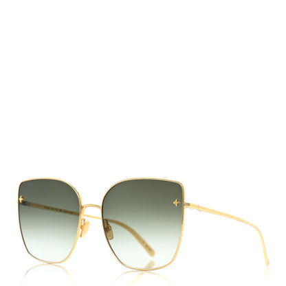 Louis Vuitton Metal LV Charm Cat Eye Sunglasses Z1720U Gold 1 of 8