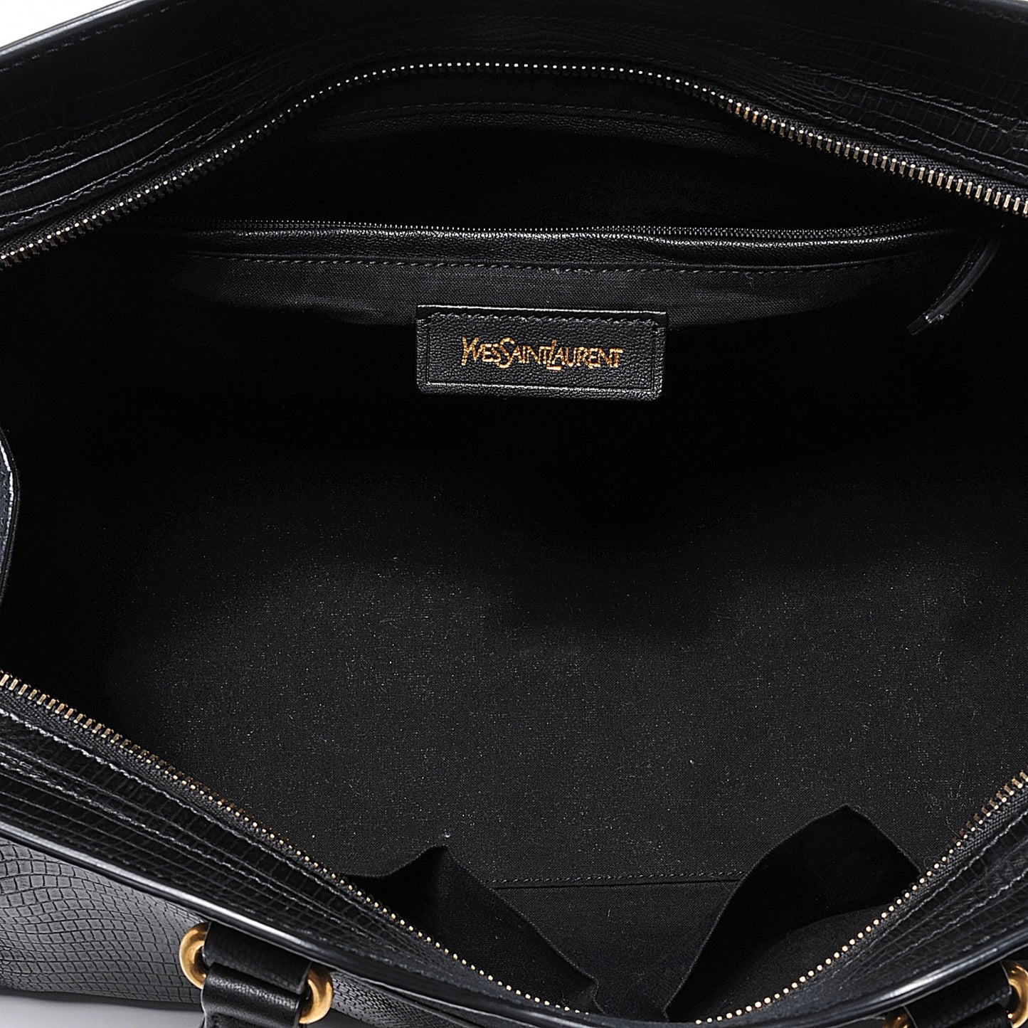 Leather Lizard Effect Cabas ChYc Medium Black