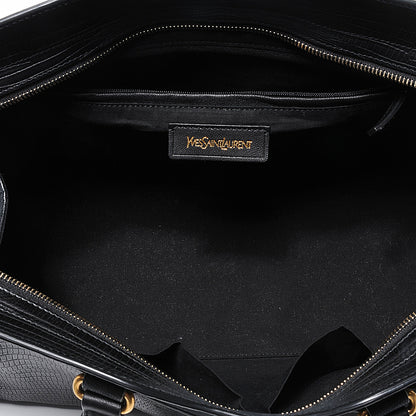 Saint Laurent Leather Lizard Effect Cabas ChYc Medium Black 5 of 8