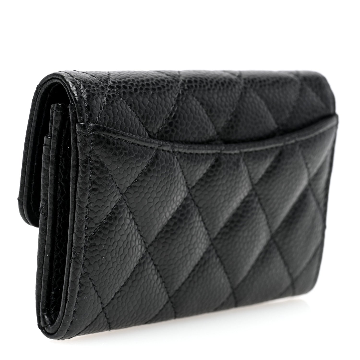 Chanel Caviar Quilted Flap Card Holder Wallet Black 3 of 7