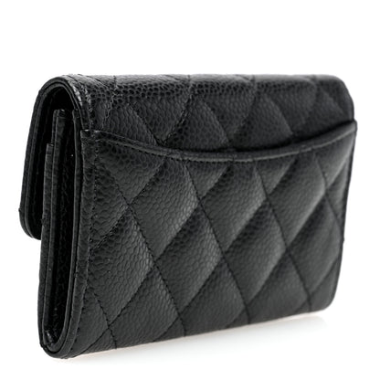 Chanel Caviar Quilted Flap Card Holder Wallet Black 3 of 7