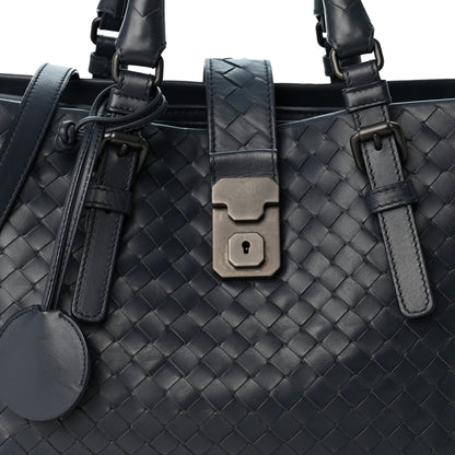 Bottega Veneta Nappa Intrecciato Small Roma Tote Dark Blue 9 of 11