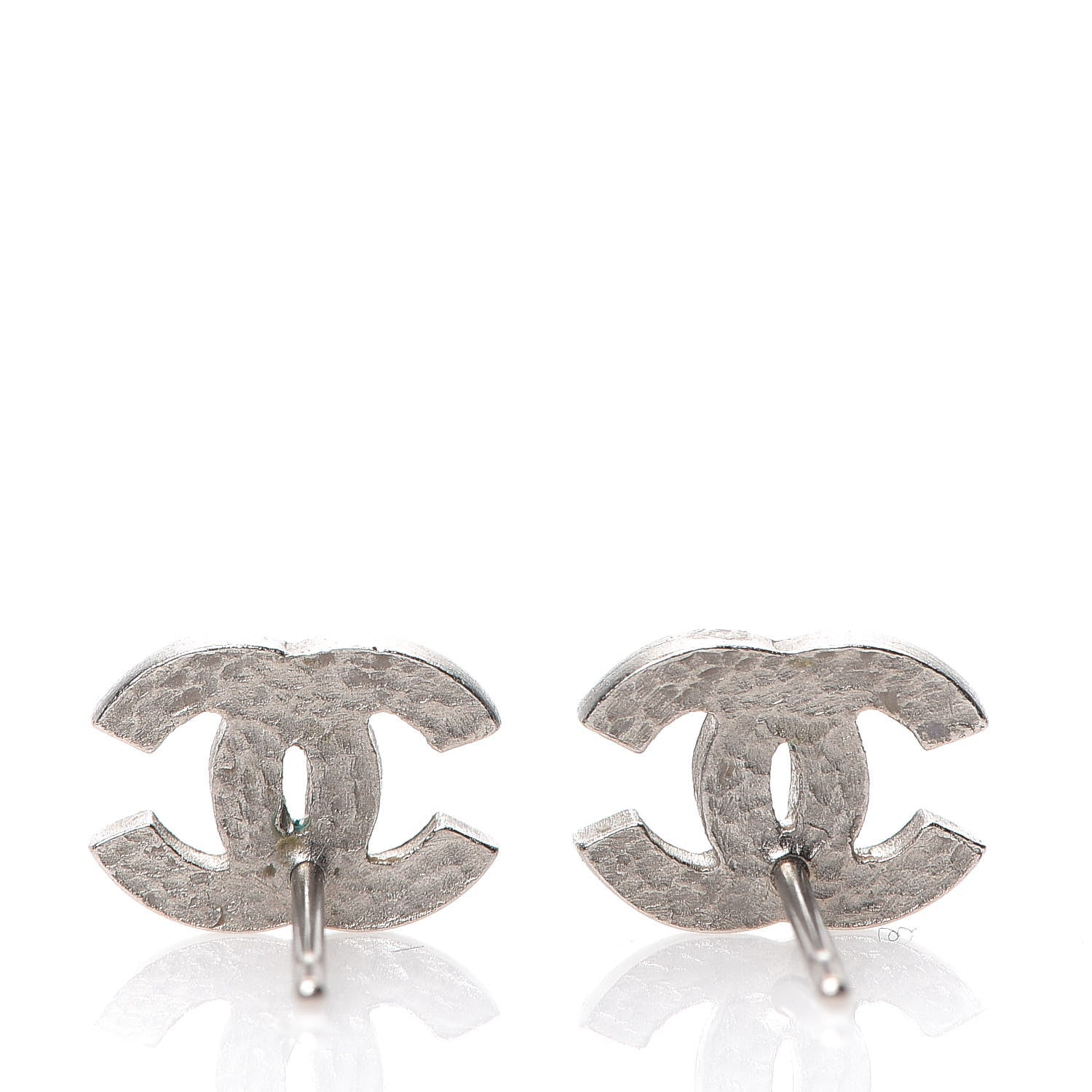 Chanel Crystal Mini Timeless CC Earrings Silver 4 of 5