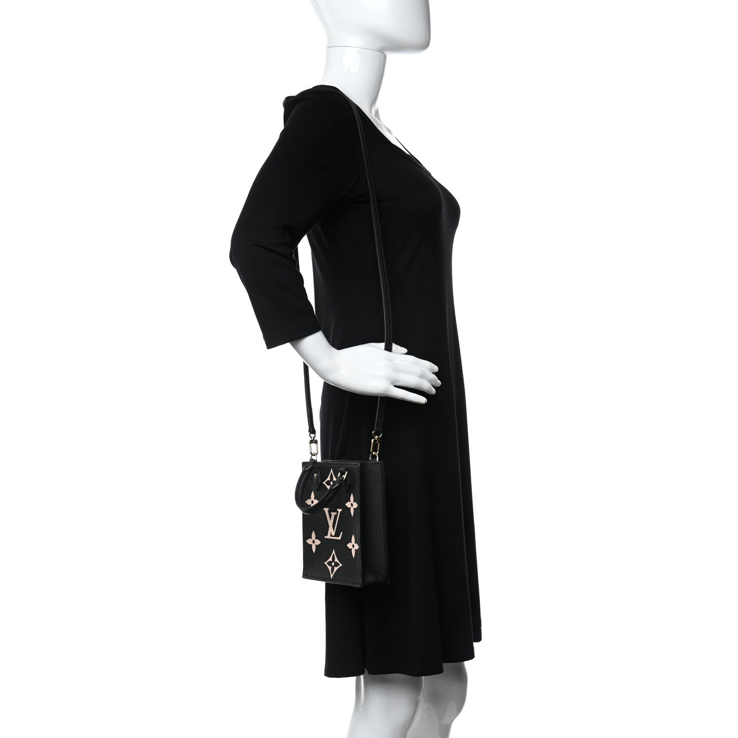 Louis Vuitton Empreinte Monogram Giant Petit Sac Plat Black Beige 2 of 8