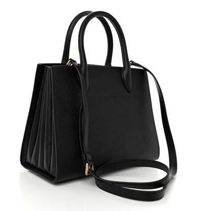 Prada Saffiano City Calfskin Bibliothèque Top Handle Black 3 of 9