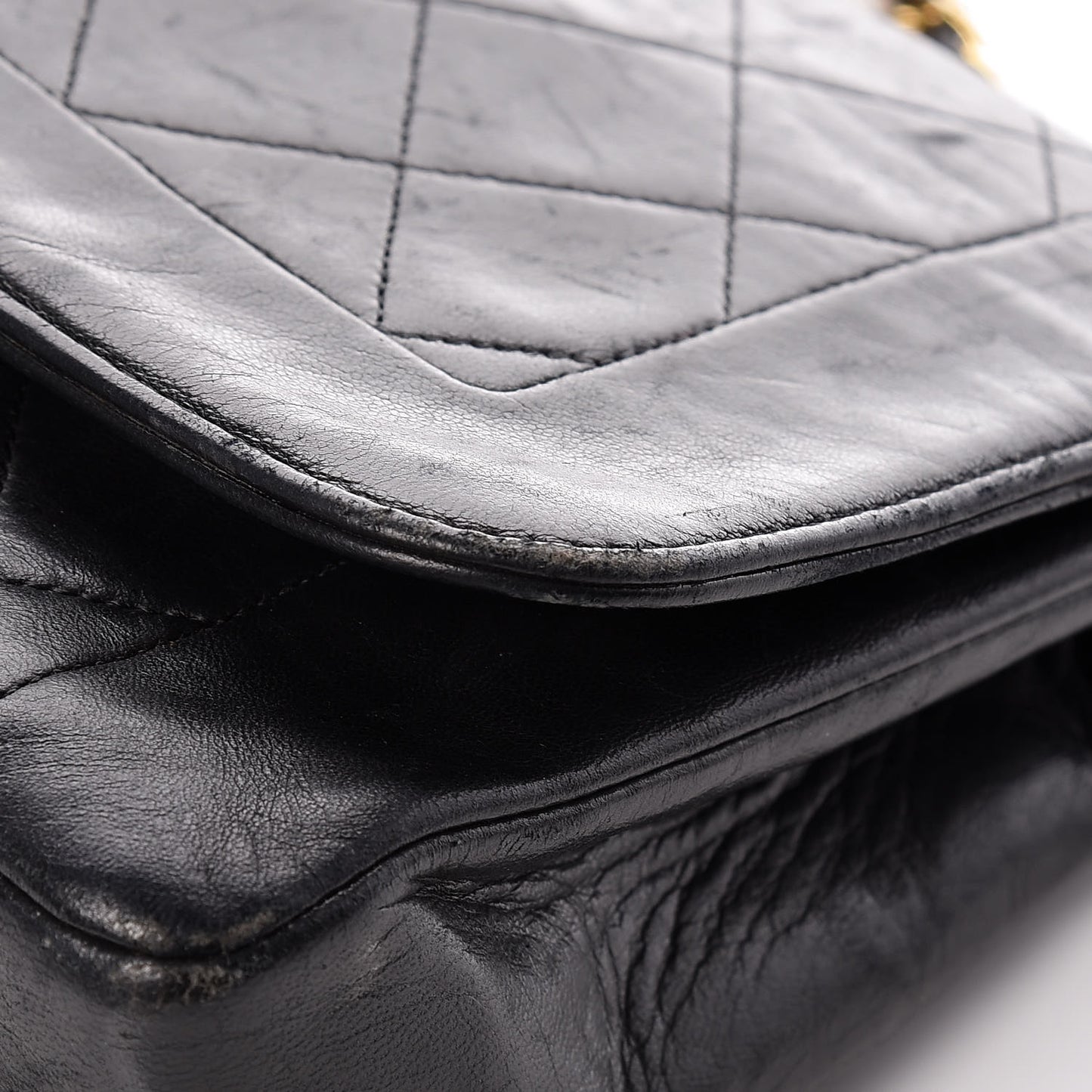Lambskin Quilted Medium Single Flap Black