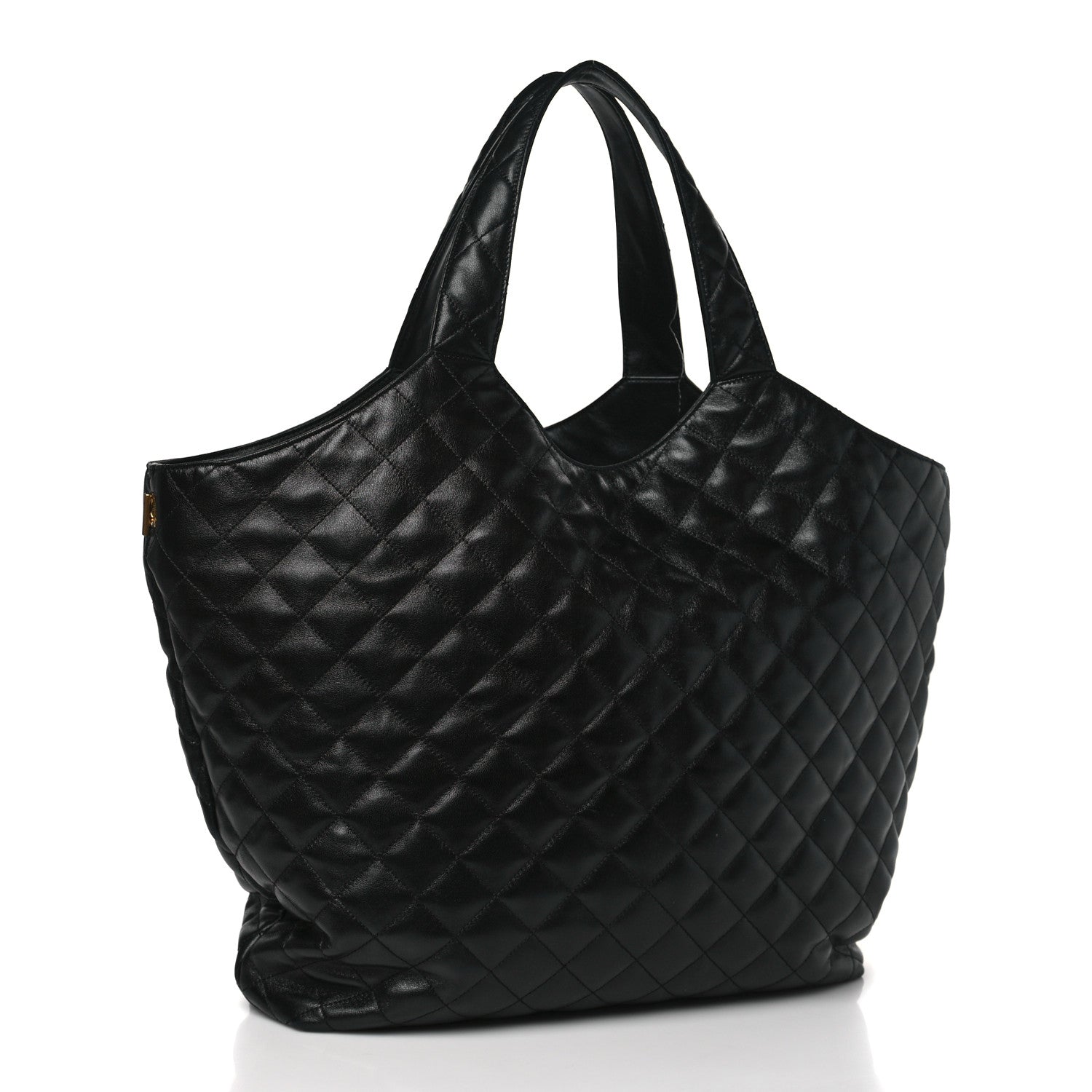 Saint Laurent Lambskin Quilted Maxi Icare Shopping Tote Black 4 of 9