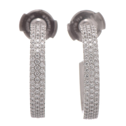 Tiffany 18K White Gold Diamond Metro Three-Row Hoop Earrings 1 of 5