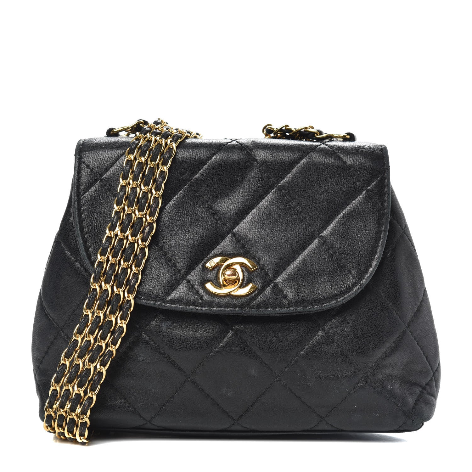 Chanel Lambskin Quilted 4 Chain Mini Flap Black 1 of 13