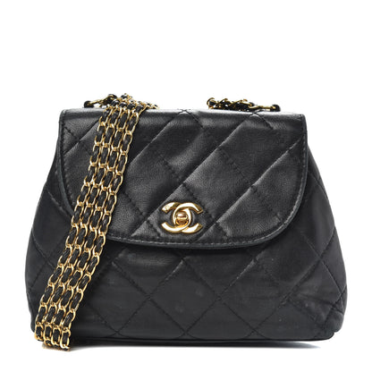 Chanel Lambskin Quilted 4 Chain Mini Flap Black 1 of 13