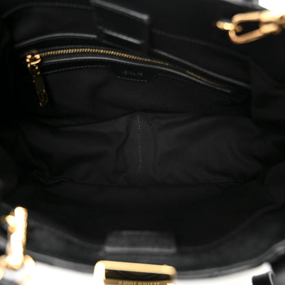 Versace Calfskin Quilted Greca Goddess Tote Bag Black 5 of 9