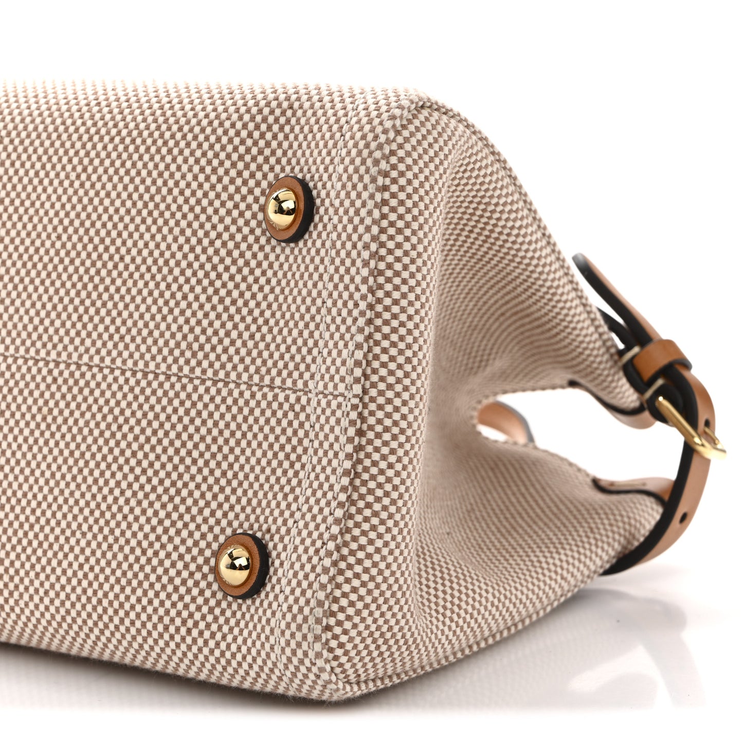 Cotton Canvas Calfskin Vlogo Small Antibes Tote Naturale Tobacco