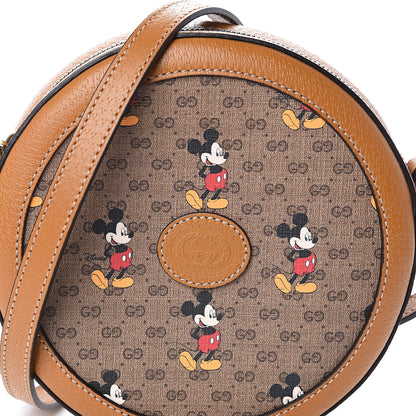 Gucci X DISNEY Mini Vintage GG Supreme Monogram Mickey Mouse Round Shoulder Bag Beige Vintage Sun Oil 6 of 8