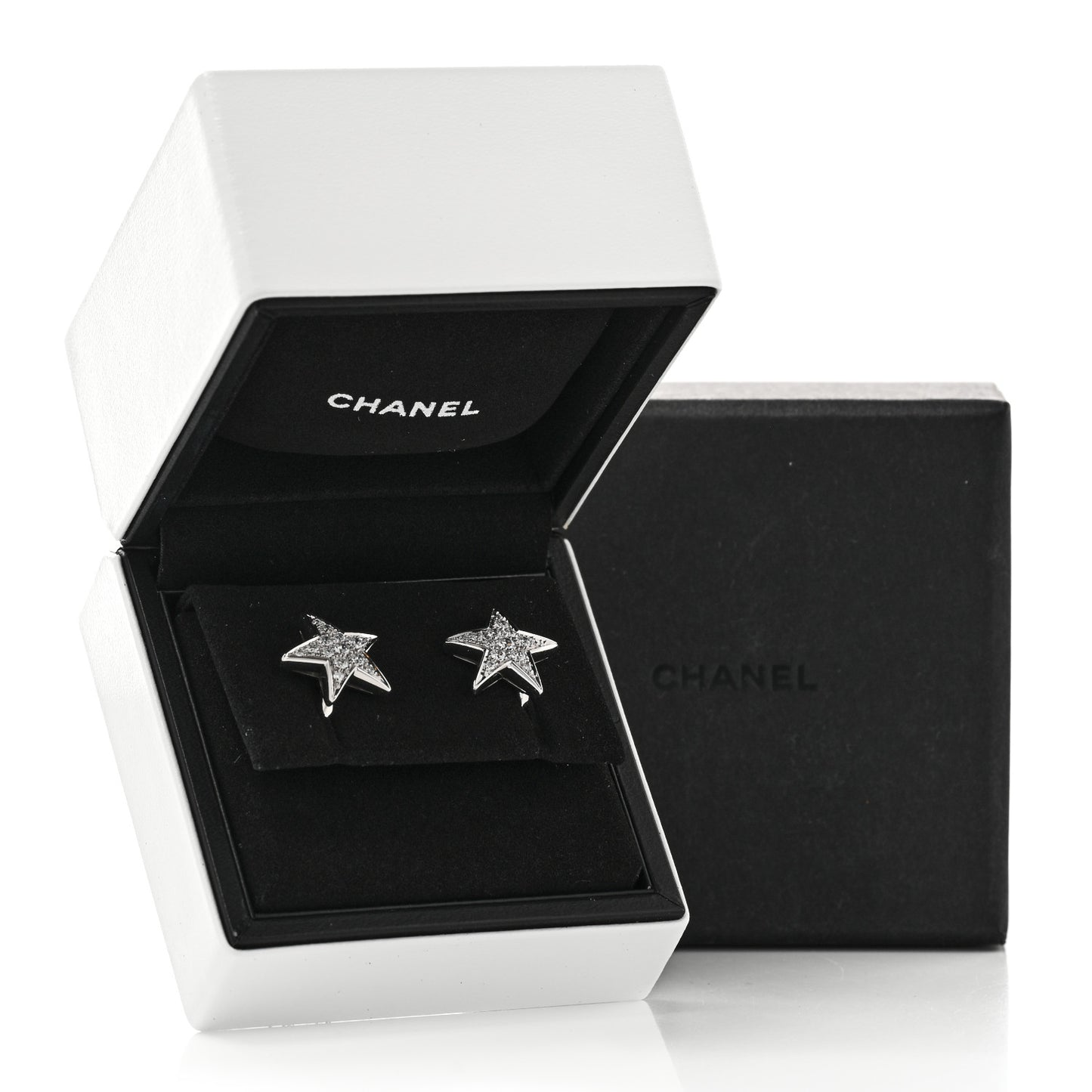 18K White Gold Diamond Medium Comete Geode Earrings