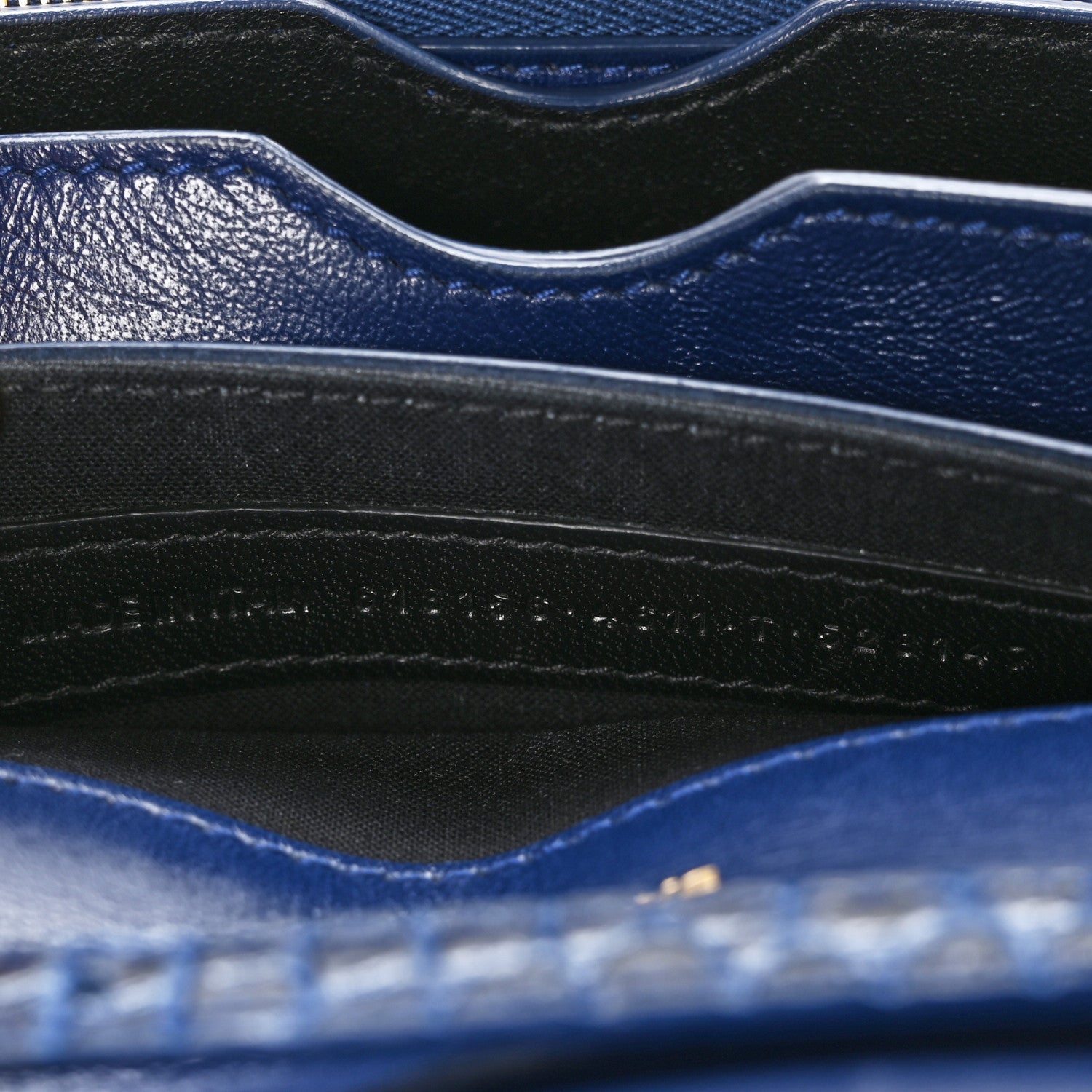 Balenciaga Shiny Calfskin Crocodile Embossed Small B Crossbody Bag Navy 8 of 12