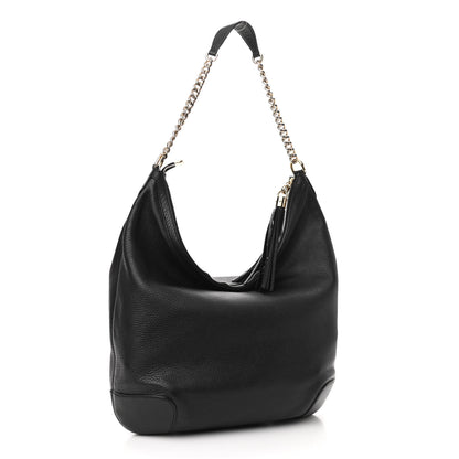 Gucci Pebbled Calfskin Medium Soho Chain Hobo Black 3 of 12
