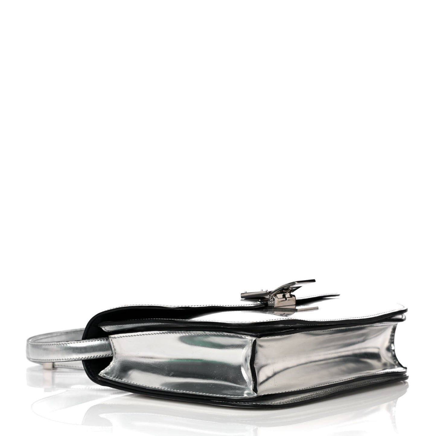 Mirror Box Calfskin Medium Classic Box Flap Bag Silver
