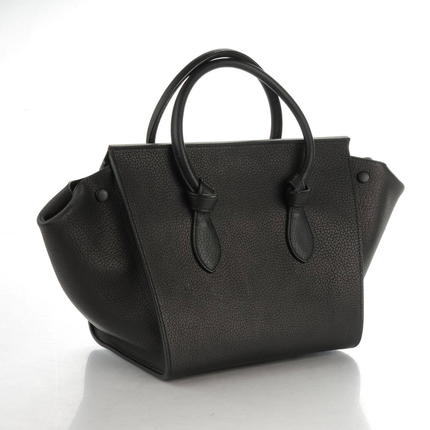 Celine Crisped Calfskin Small Tie Knot Tote Black 3 of 8