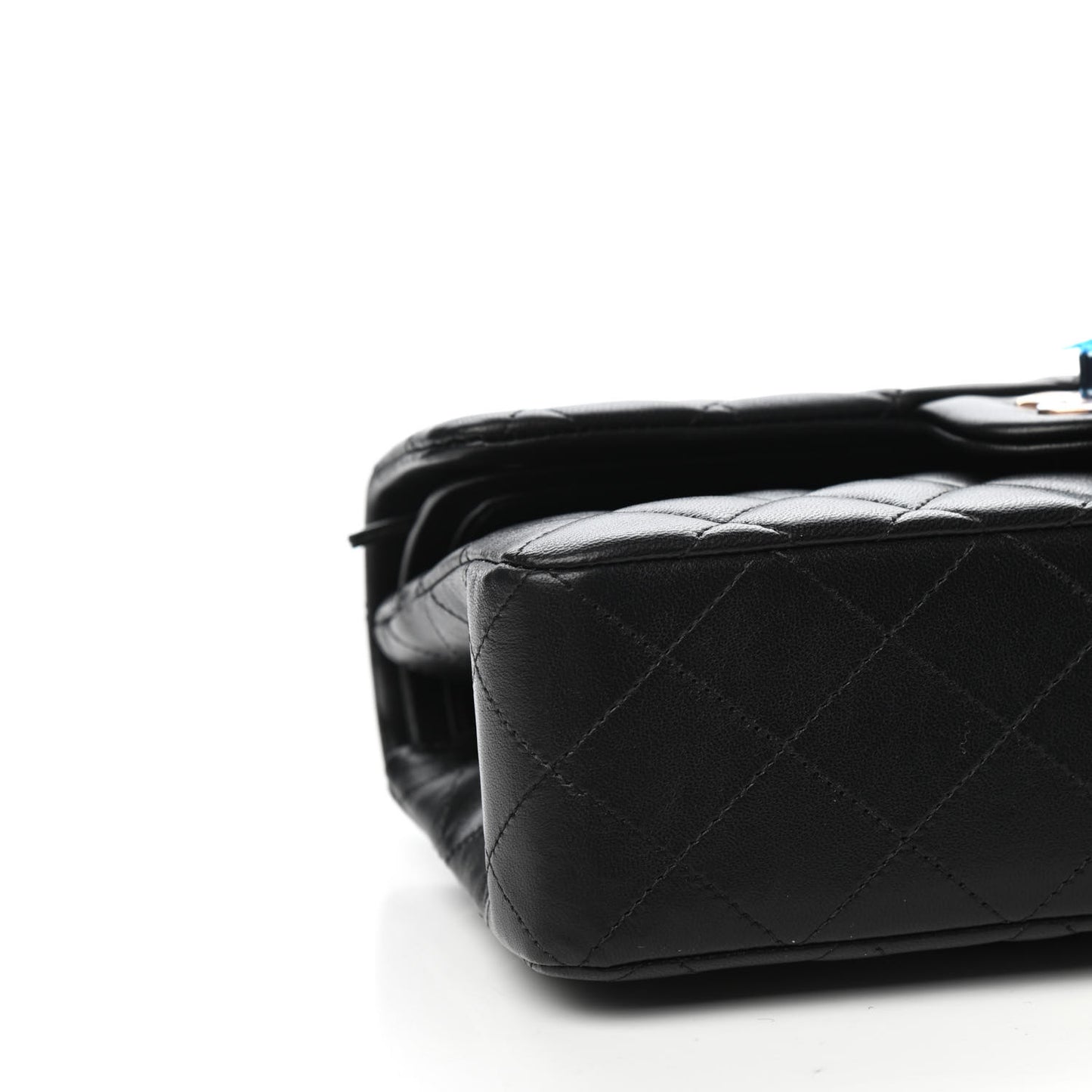 Lambskin Quilted Small Double Flap Black