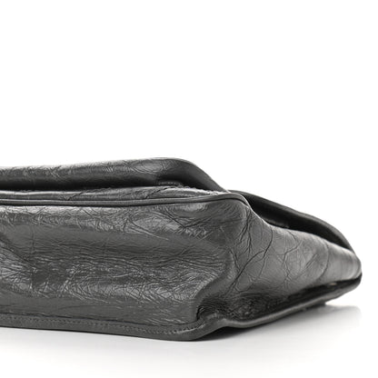 Saint Laurent Crinkled Calfskin Matelasse Monogram Medium Niki Chain Satchel Storm 9 of 9