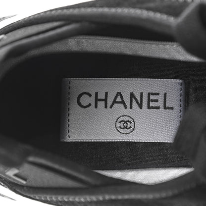 Chanel Velvet Calfskin Mixed Fibers CC Sneakers 36.5 Black 11 of 14