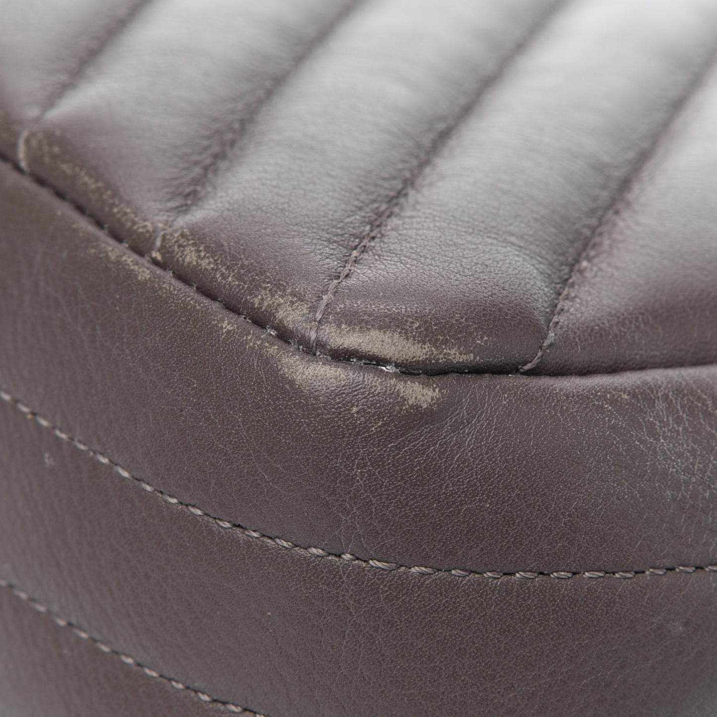 Calfskin Chevron Quilted Small Statement Flap Khaki