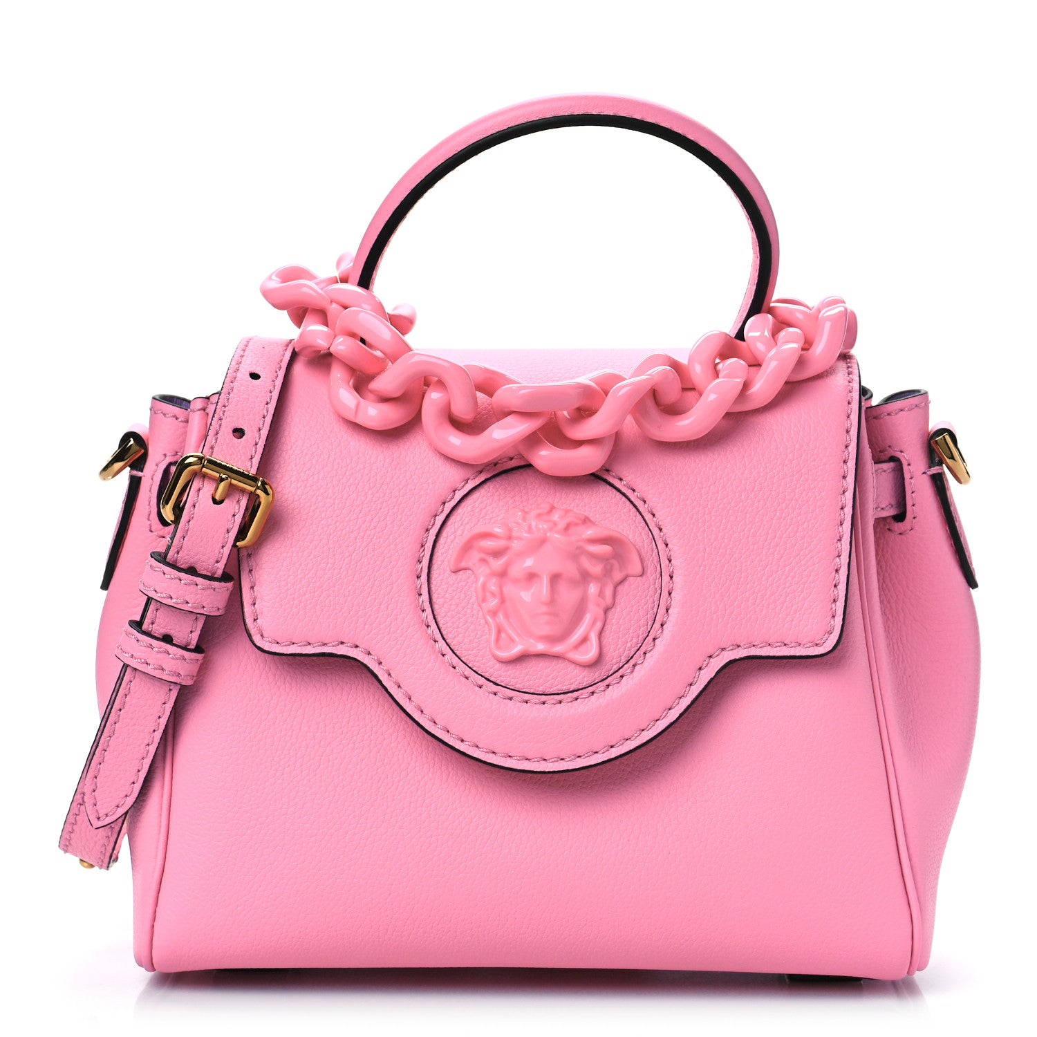 Versace Grained Calfskin Small La Medusa Top Handle Bag Pink 1 of 7