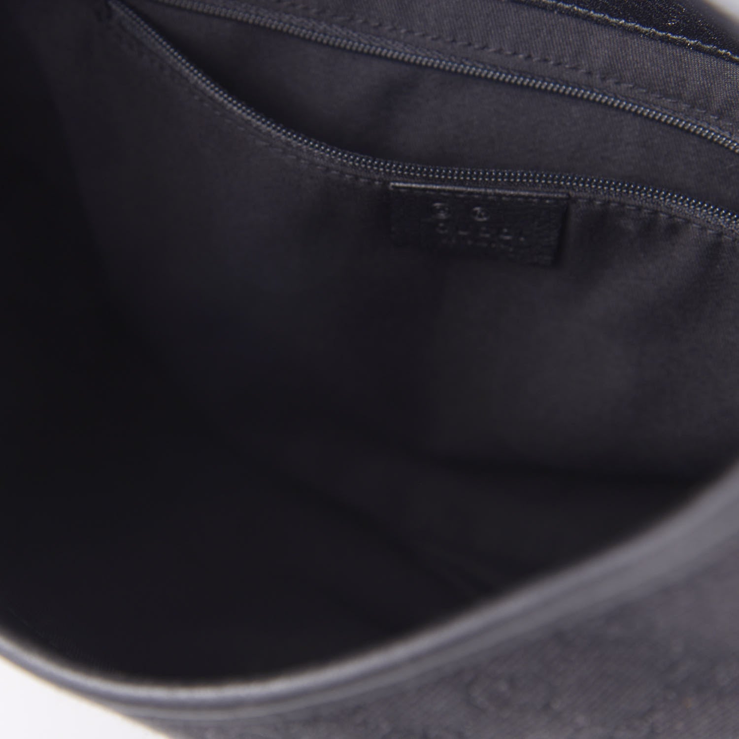 Gucci Denim Monogram Jackie O Hobo Black 6 of 9