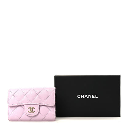 Chanel Caviar Quilted Classic 4 Key Holder Wallet Light Pink 10 of 10